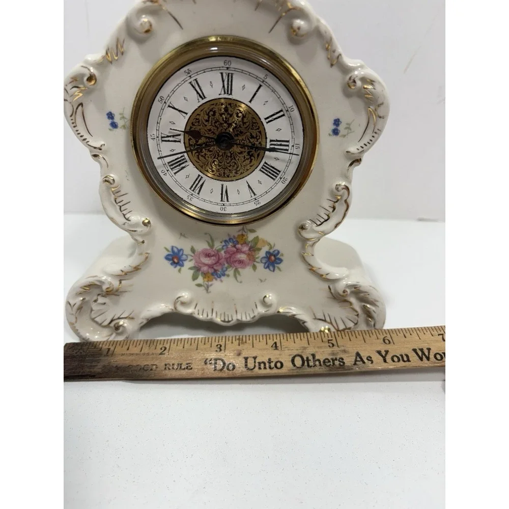 German‎ Porcelain Clock Mantel Antique Style Porcelain Hand painted Germany